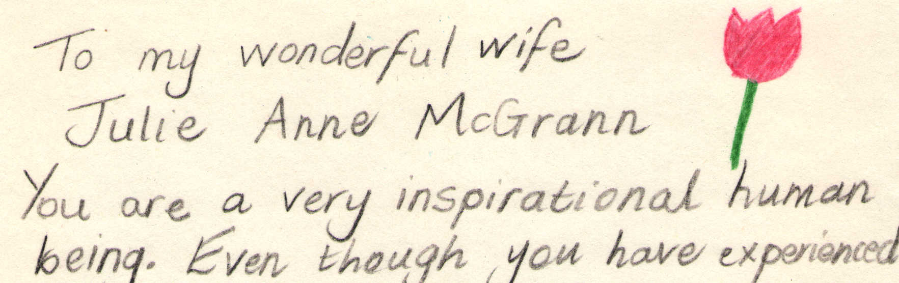 Letter to Julie McGrann from Danny McGrann