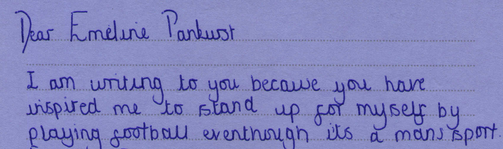 Letter to Emmeline Pankhurst from Jessica Banks